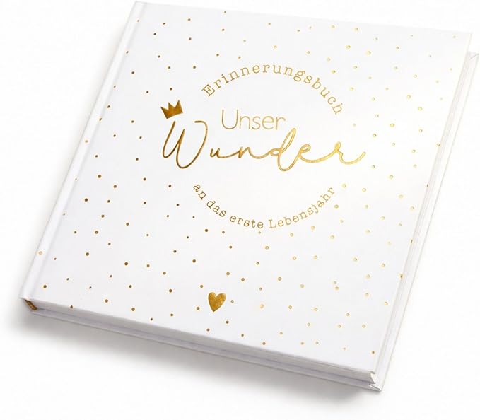MilaBoo Babyalbum „Unser Wunder" – Gold-Hardcover, 80 Seiten