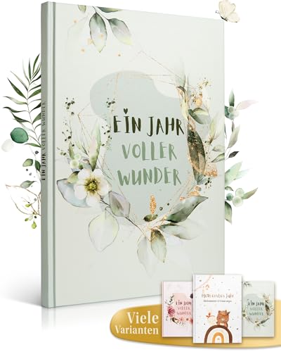 Eulentaler Babyalbum „Mein erstes Jahr" – DIN A4, geschlechtsneutral (Grün)