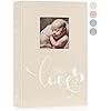Lanpn „Hello Little Love" Baby-Fotoalbum – 300 Fotos, Leinen Beige