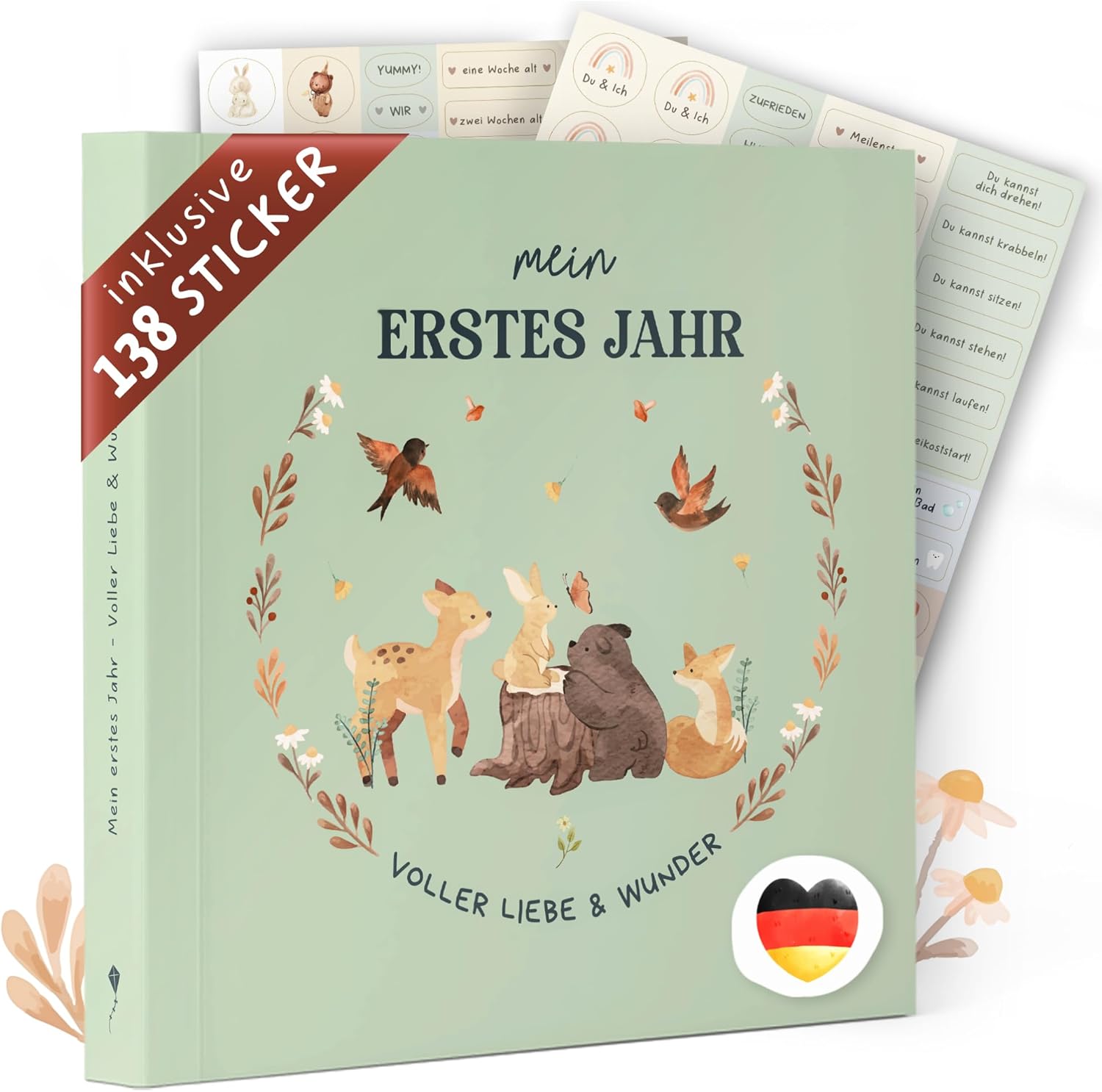 Glücksnest Mein erstes Jahr: Babyalbum mit 138 Stickern & kreativen Vorlagen