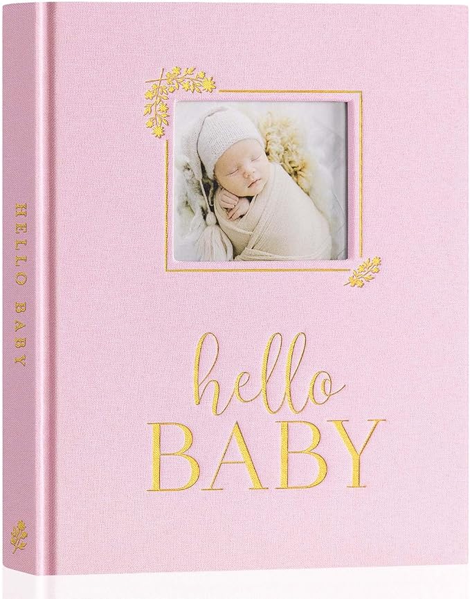 Lanpn Hello Baby Babytagebuch (5 Jahre), Leinen-Hardcover Rosa