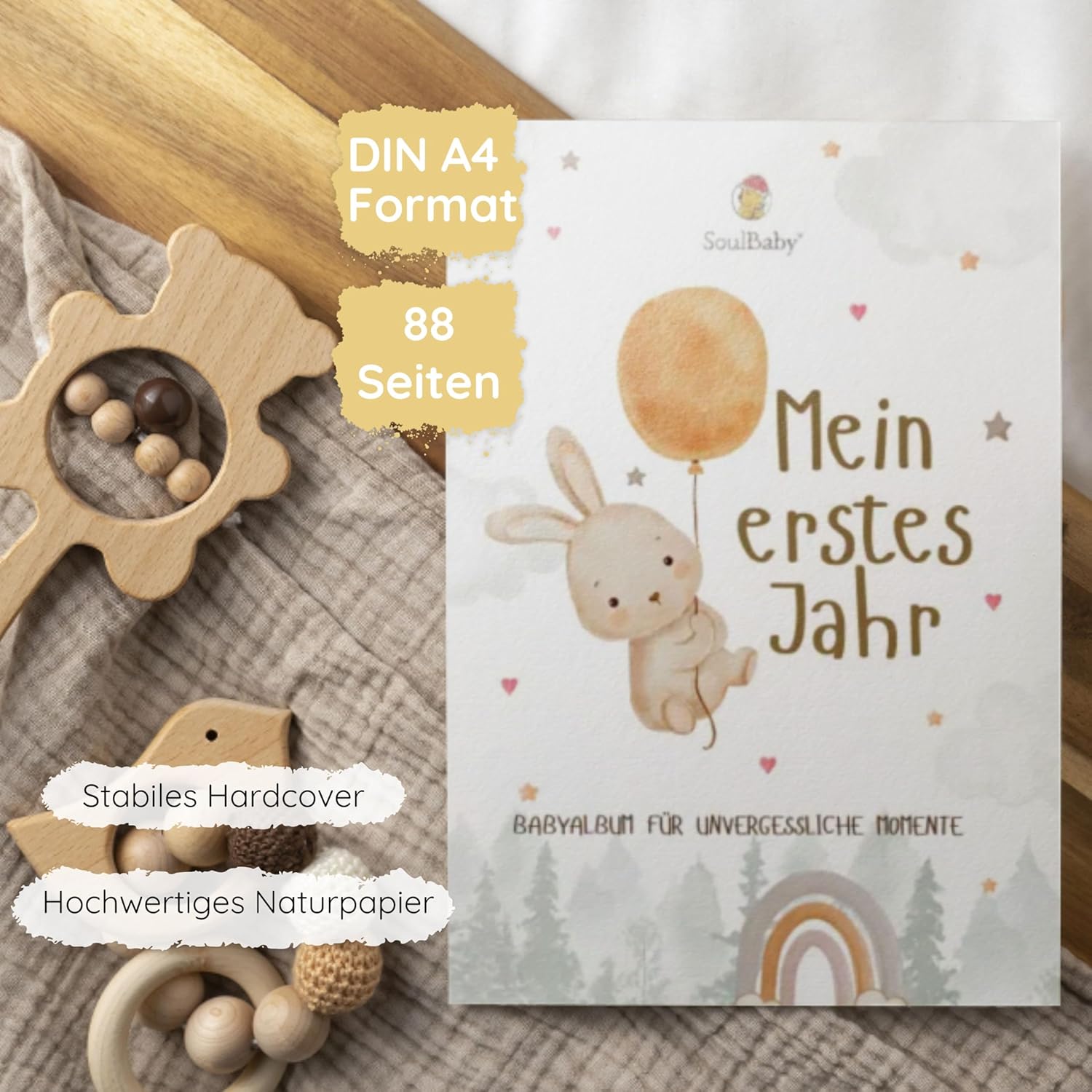 SOULBABY® Mein erstes Jahr Babyalbum - Erinnerungen für die Ewigkeit