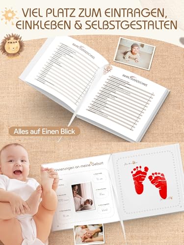 Babyalbum „Mein erstes Jahr" Boho – 84 Seiten Hardcover, pädagogisch